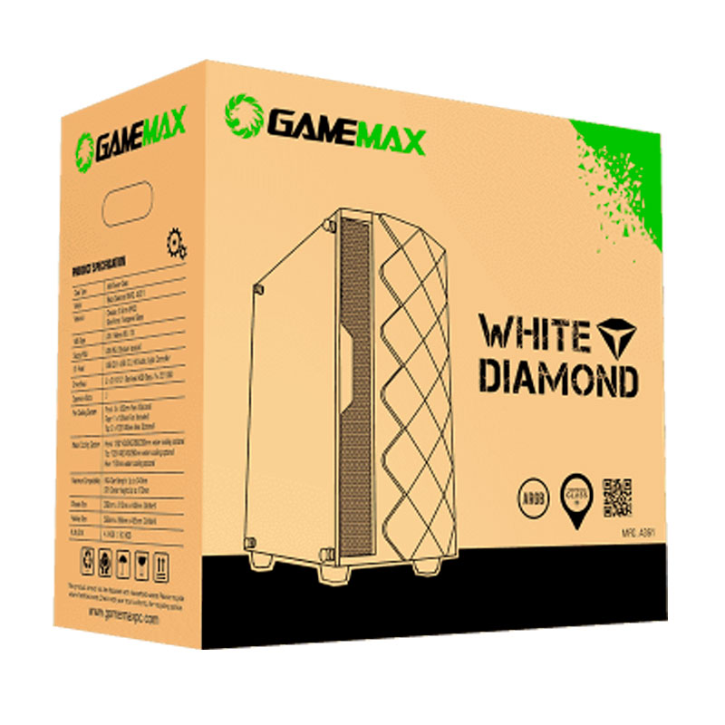 Gabinete Gaming Gamemax White Diamond - Imagen 6