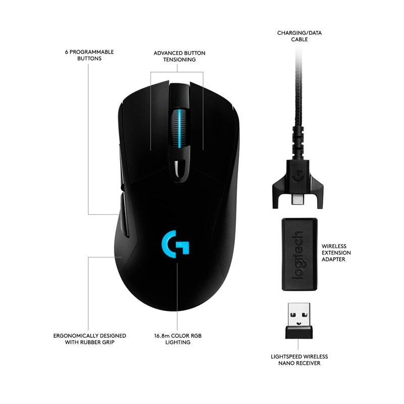 Mouse Gaming Logitech G703 LightSpeed Wireless - Imagen 5